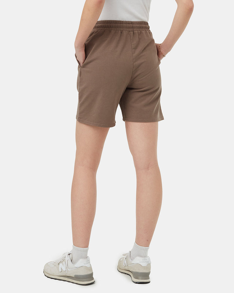 Brown-Womens-High-Rise-Sweat-Shorts